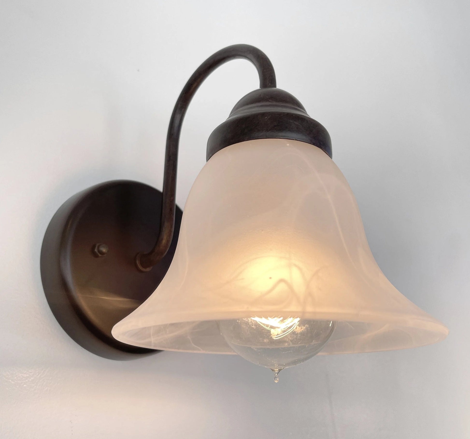 Frosted Milk Glass Wall Light