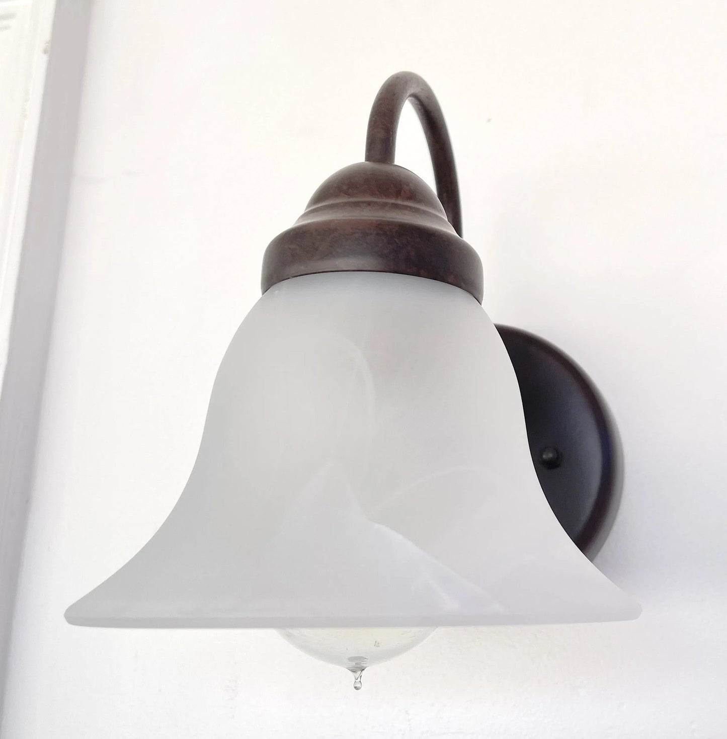 Frosted Milk Glass Wall Light