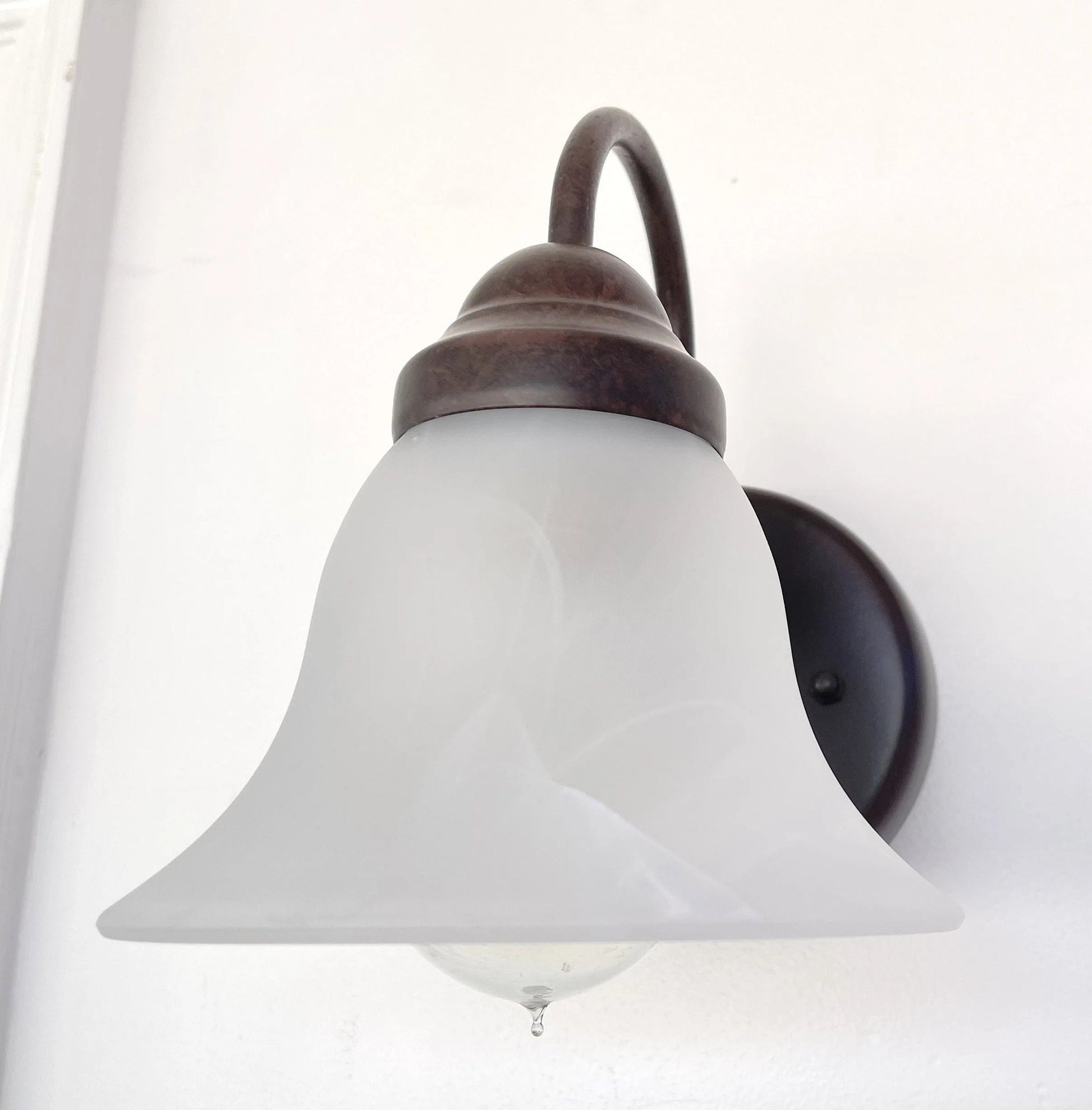 Frosted Milk Glass Wall Light
