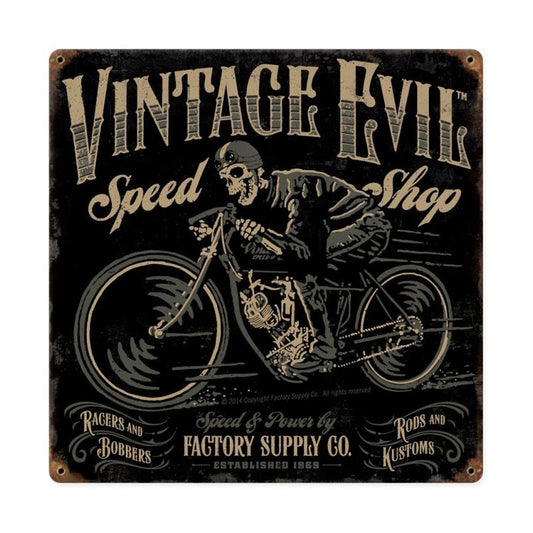 VEO19, Motorcycle, Vintage Metal Sign, 12 X 12 Inches