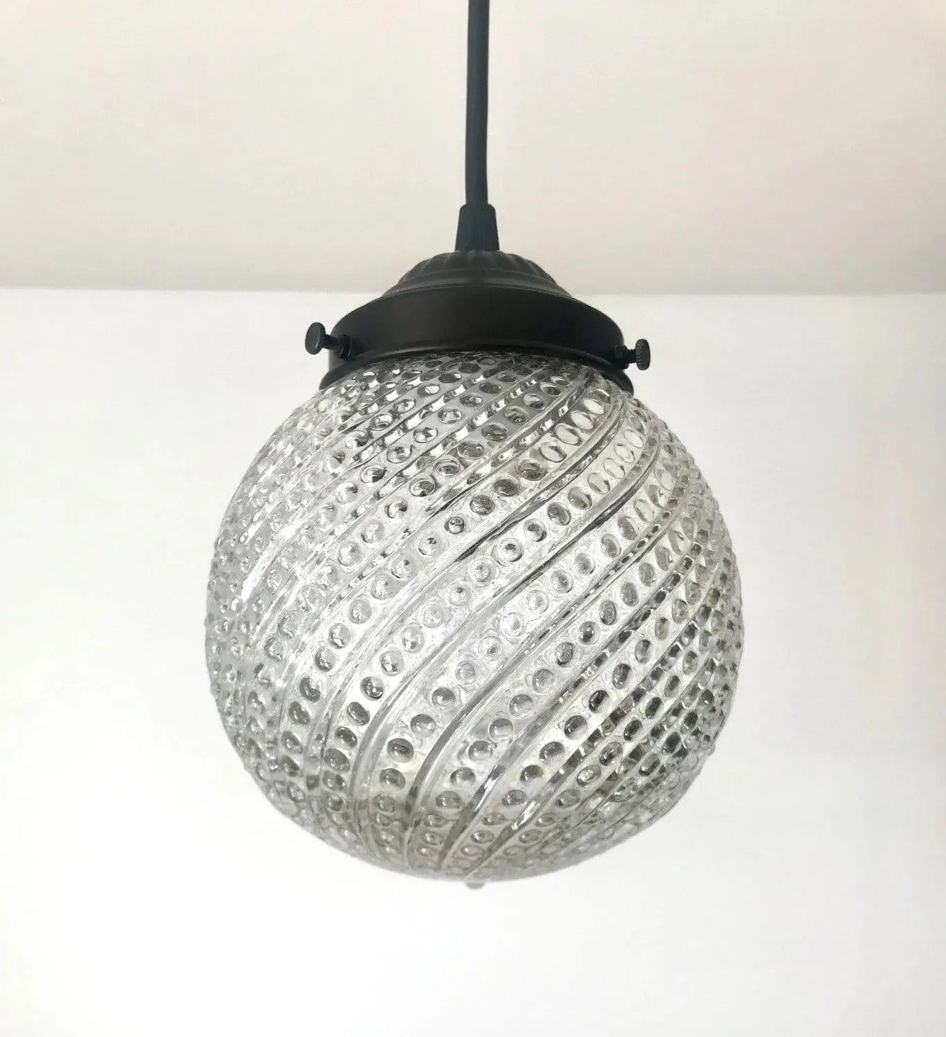 Gorgeous Hobnail Swirl Glass Pendant Light