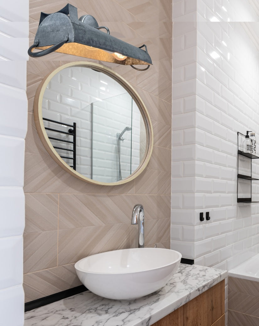 Galvanized Farmhouse Dome Wall Vanity Bathroom Light Fixture (3 sizes)