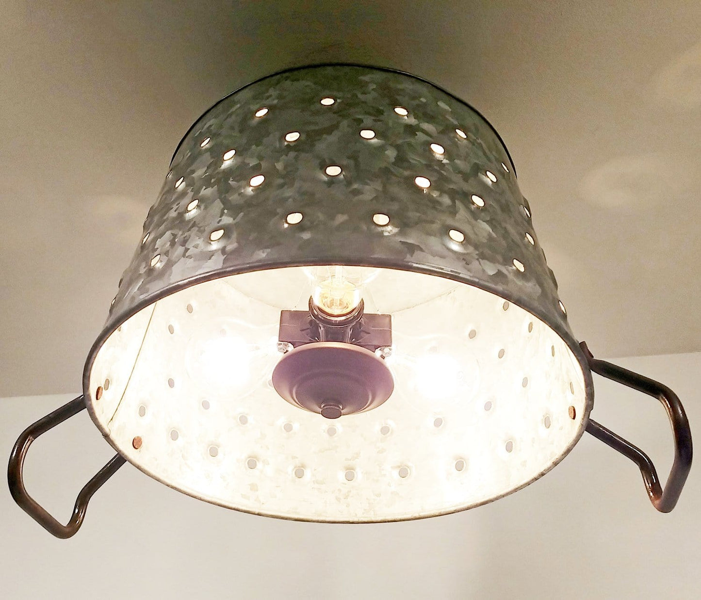 Pierced Wash Tub Ceiling Light Fixture