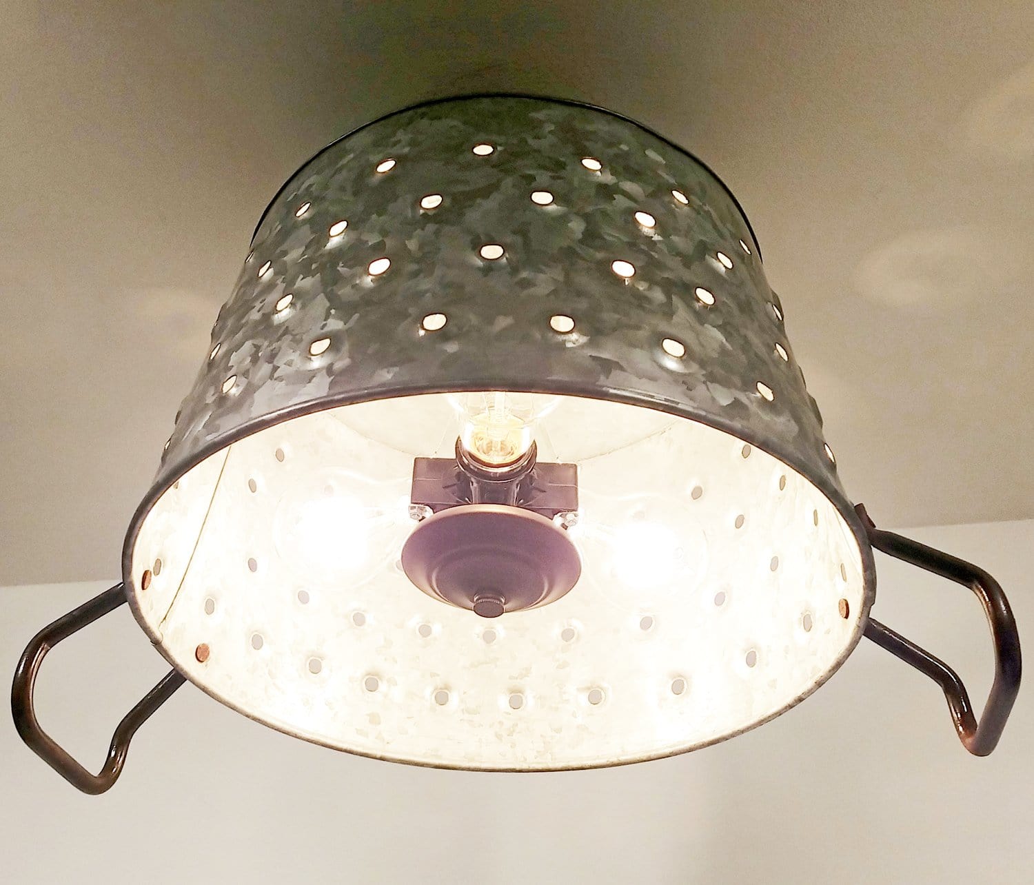 Pierced Wash Tub Ceiling Light Fixture