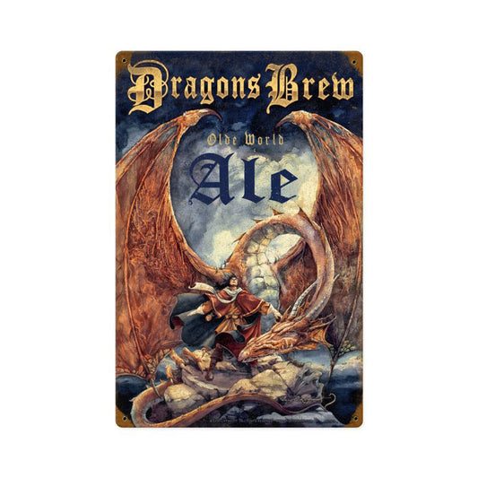Dragon Brew, Food and Drink, Vintage Metal Sign, 12 X 18 Inches