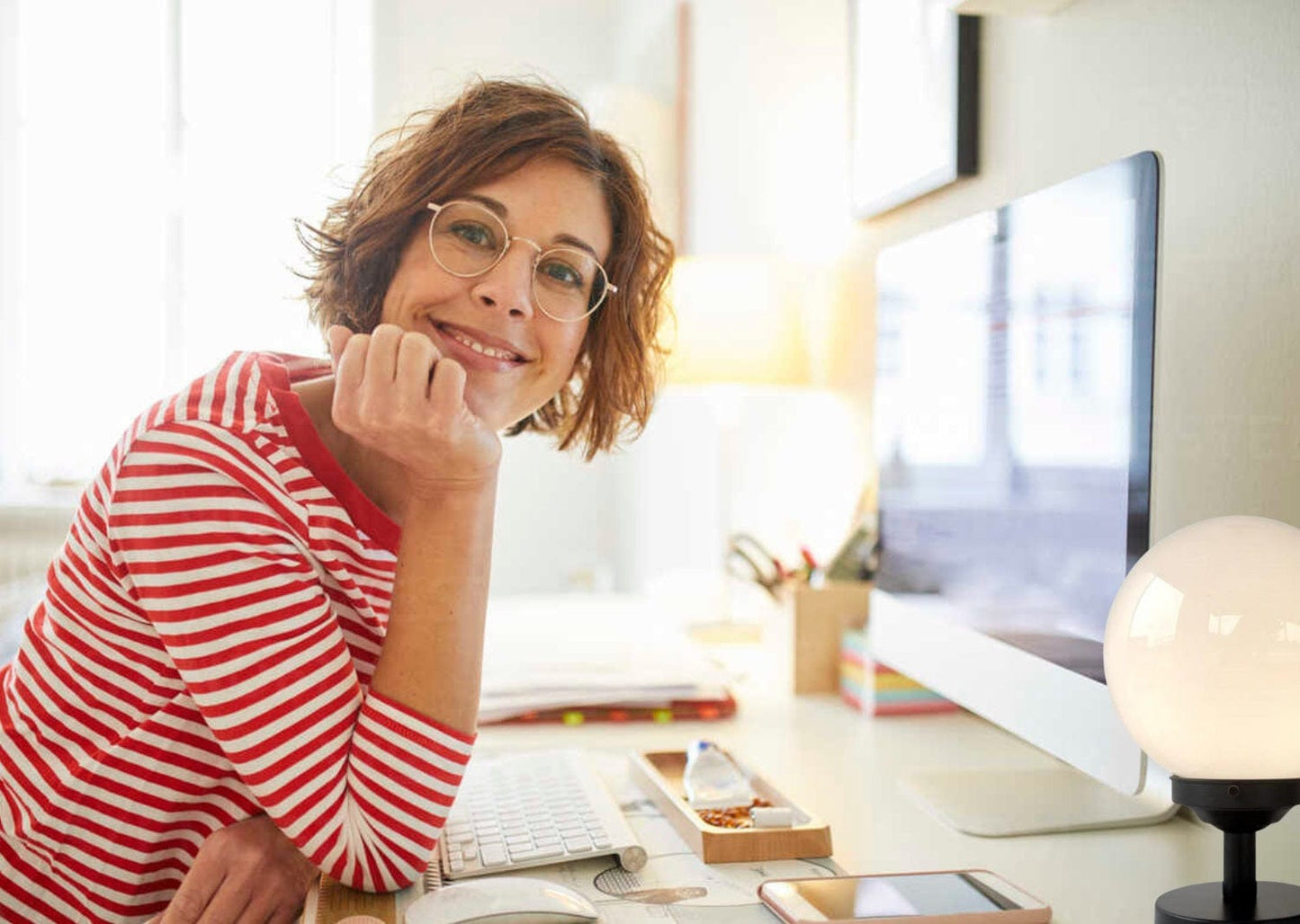 Milk Glass Globe Table Lamp Fixture