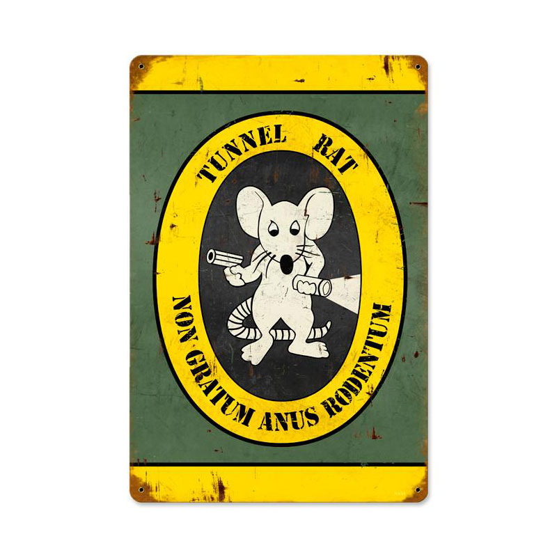 Tunnel Rat, Allied Military, Vintage Metal Sign, 18 X 12 Inches