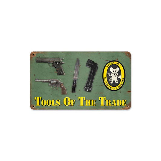 Tools of the trade, Allied Military, Vintage Metal Sign, 8 X 14 Inches