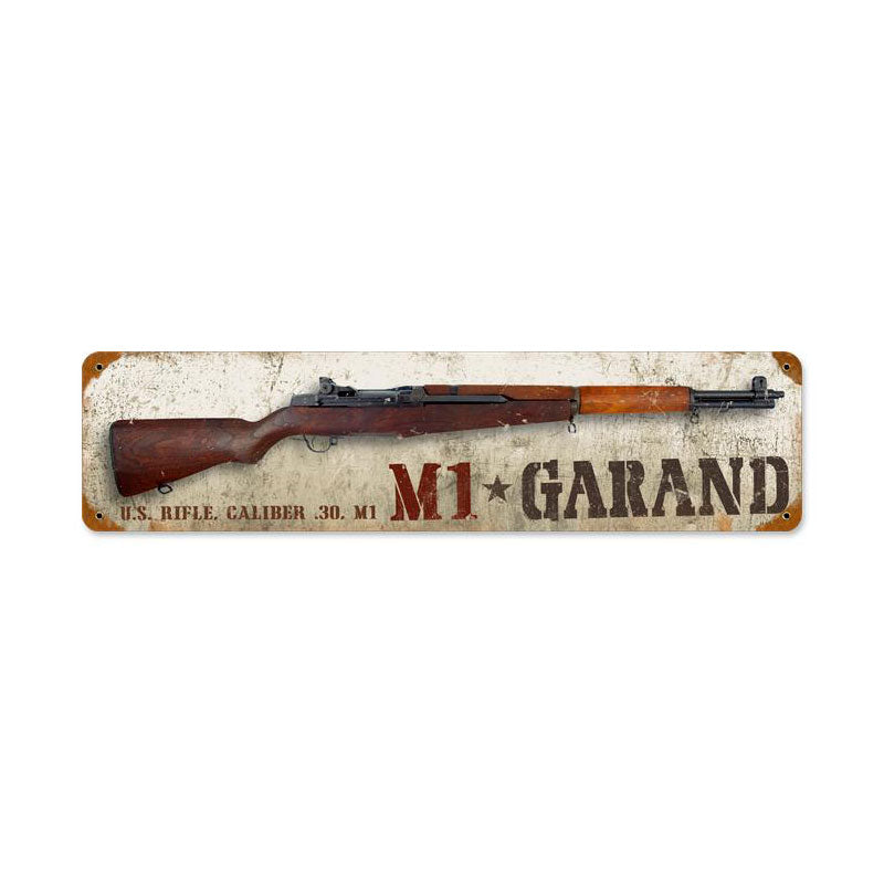 M1 Garand, Allied Military, Vintage Metal Sign, 5 X 20 Inches