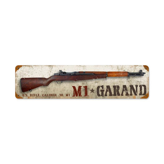 M1 Garand, Allied Military, Vintage Metal Sign, 5 X 20 Inches
