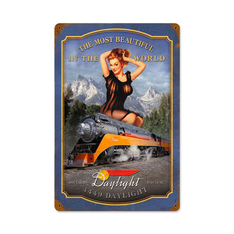Daylight, Pinup Girls, Vintage Metal Sign, 18 X 12 Inches