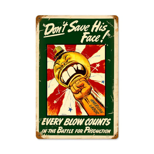 Every Blow Counts, Allied Military, Vintage Metal Sign, 18 X 12 Inches