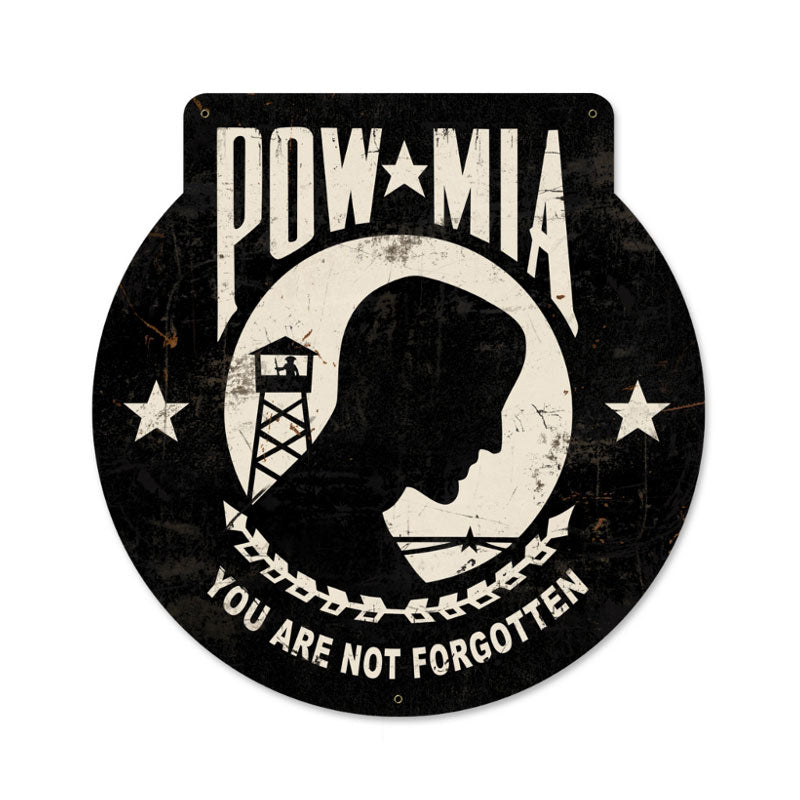 POW MIA, Allied Military, Custom Metal Shape, 16 X 16 Inches
