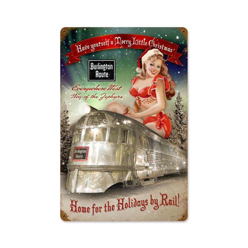 Burlington Holiday Train, Metal Sign, Metal Sign, 12 X 18 Inches