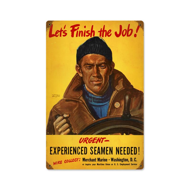 Finish The Job, Allied Military, Metal Sign, 12 X 18 Inches