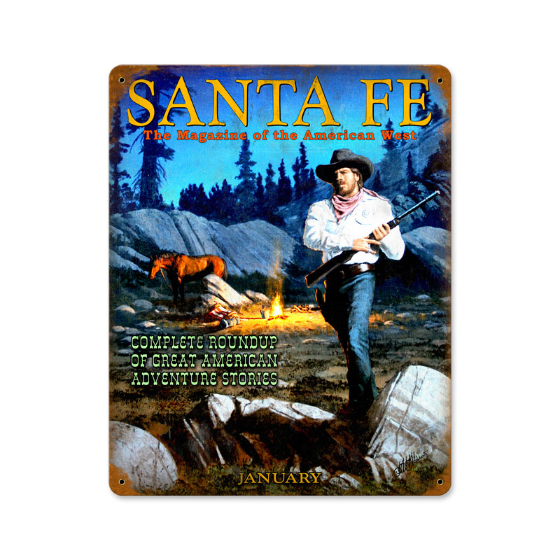 Santa Fe Ranger, Home and Garden, Vintage Metal Sign, 12 X 15 Inches