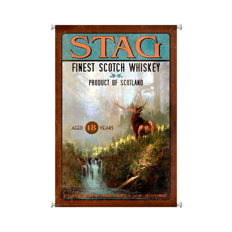 Stag Scotch, Bar and Alcohol, Canvas Print, 25 X 38 Inches