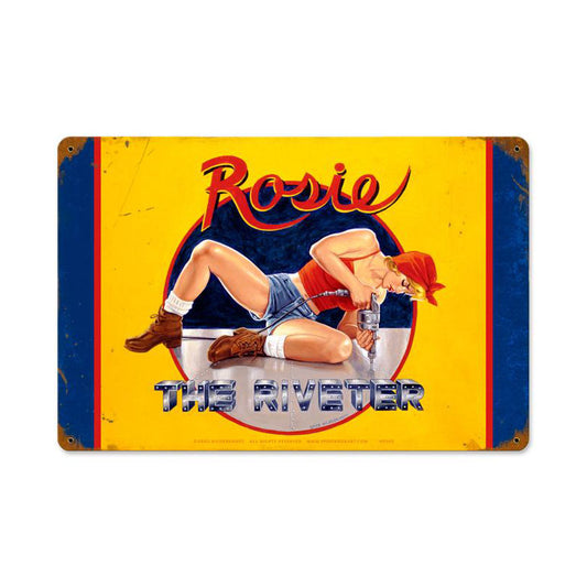 Rosie the Riveter, Pinup Girls, Vintage Metal Sign, 18 X 12 Inches