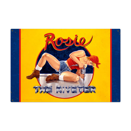 Rosie the Riveter, Pinup Girls, Metal Sign, 36 X 24 Inches