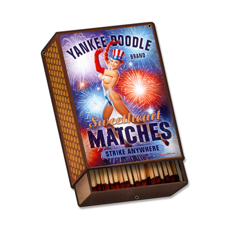 Yankee Doodle, Pinup Girls, Custom Metal Shape, 14 X 21 Inches