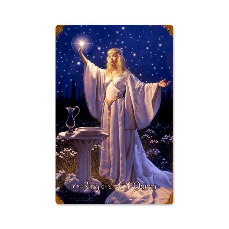 Ring of the Elf Queen, Fantasy, Vintage Metal Sign, 12 X 18 Inches