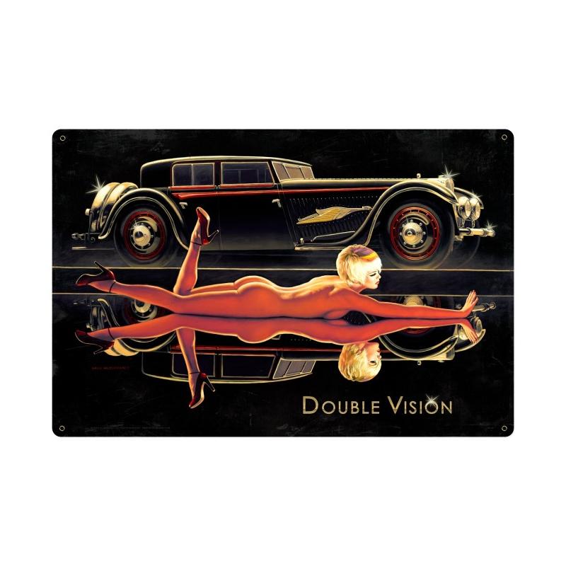 Double Vision xl, Pinup Girls, XL metal Sign, 24 X 36 Inches