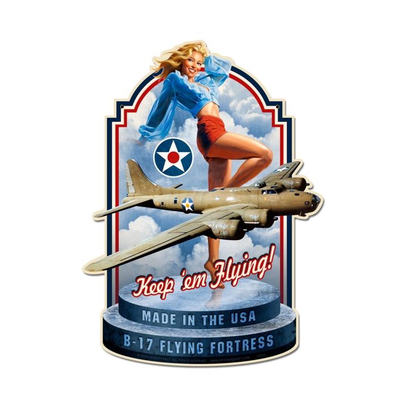 Made In The USA, Pinup Girls, Custom Metal Shape, 13 X 18 Inches