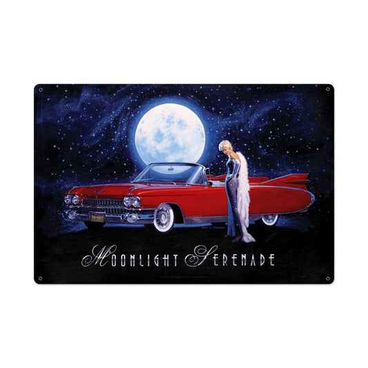 Moonlight Serenade, Pinup Girls, Custom Metal Shape, 36 X 24 Inches