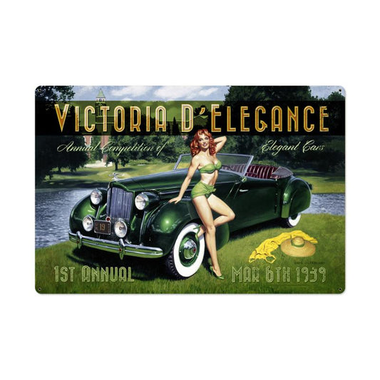 Victoria D Elegance, Pinup Girls, Metal Sign, 36 X 24 Inches