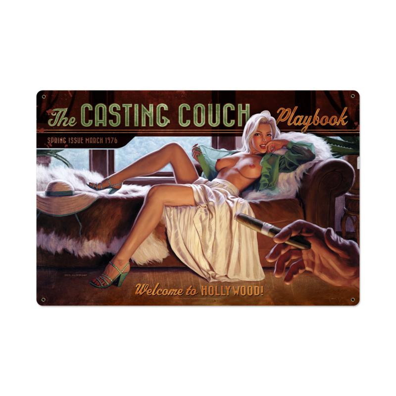 Casting Couch, Pinup Girls, Metal Sign, 36 X 24 Inches