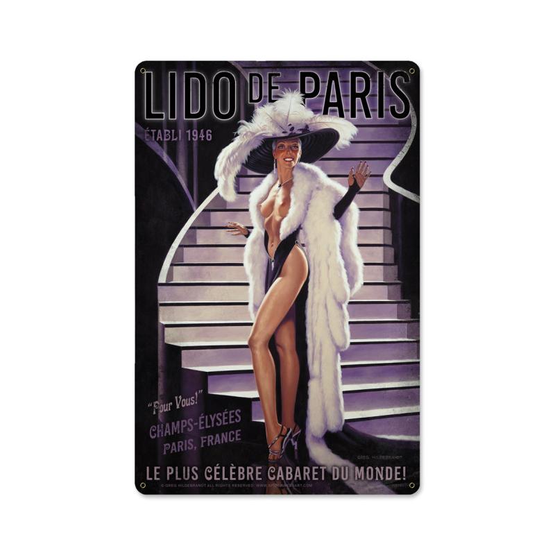 Lido de Paris, Metal Sign, Metal Sign, 12 X 18 Inches