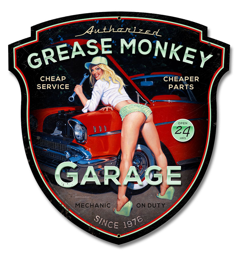 Grease Monkey XL, Featured Artists/American Beauties by Greg Hildebrandt, Plasma, 23 X 24 Inches