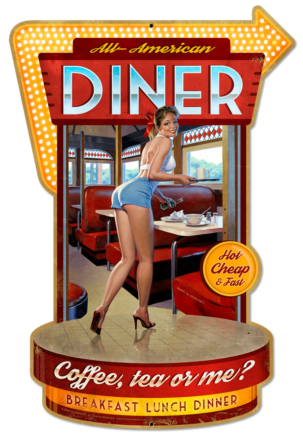 Diner, Featured Artists/American Beauties by Greg Hildebrandt, Plasma, 12 X 18 Inches