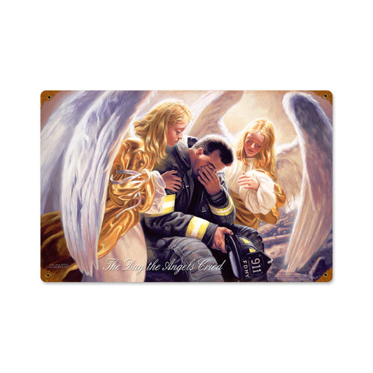 Day the Angels Cried, Metal Sign, Vintage Metal Sign, 18 X 12 Inches