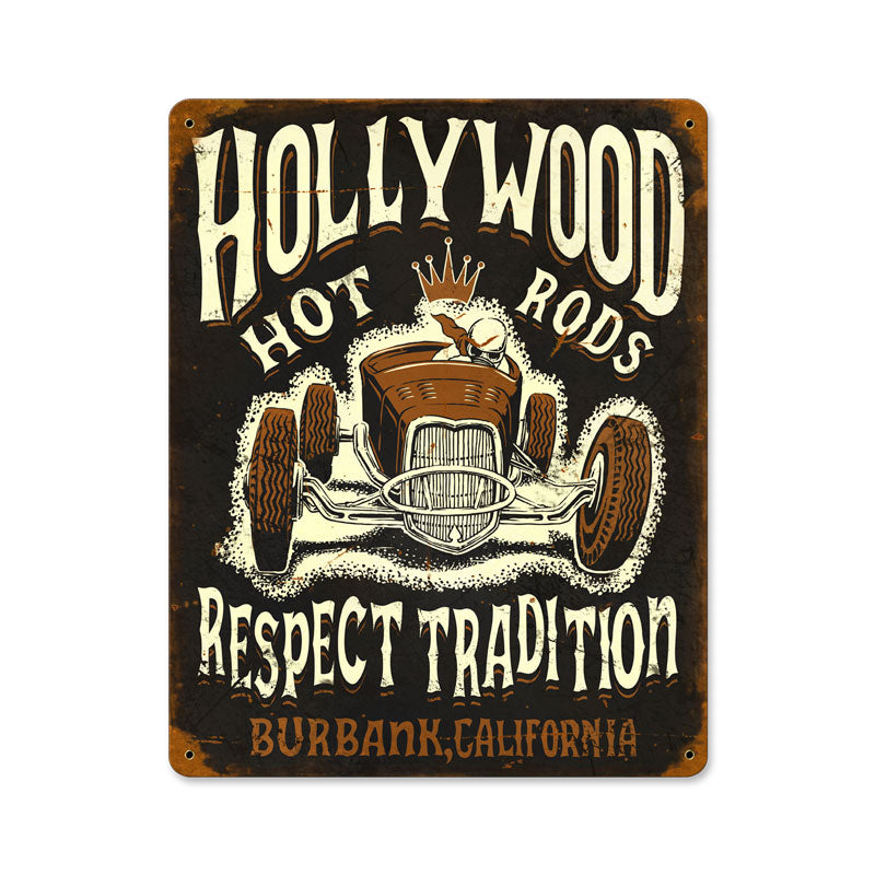 Hollywood Roadster, Automotive, Vintage Metal Sign, 11 X 14 Inches