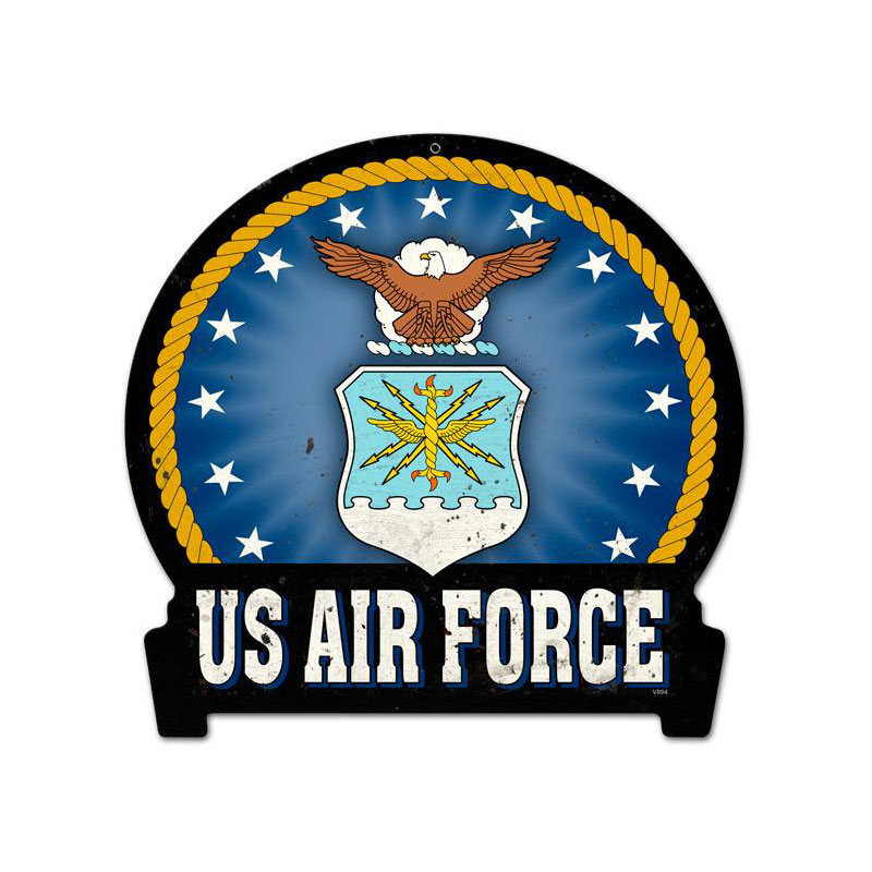Air Force, Allied Military, Round Banner Metal Sign, 16 X 15 Inches