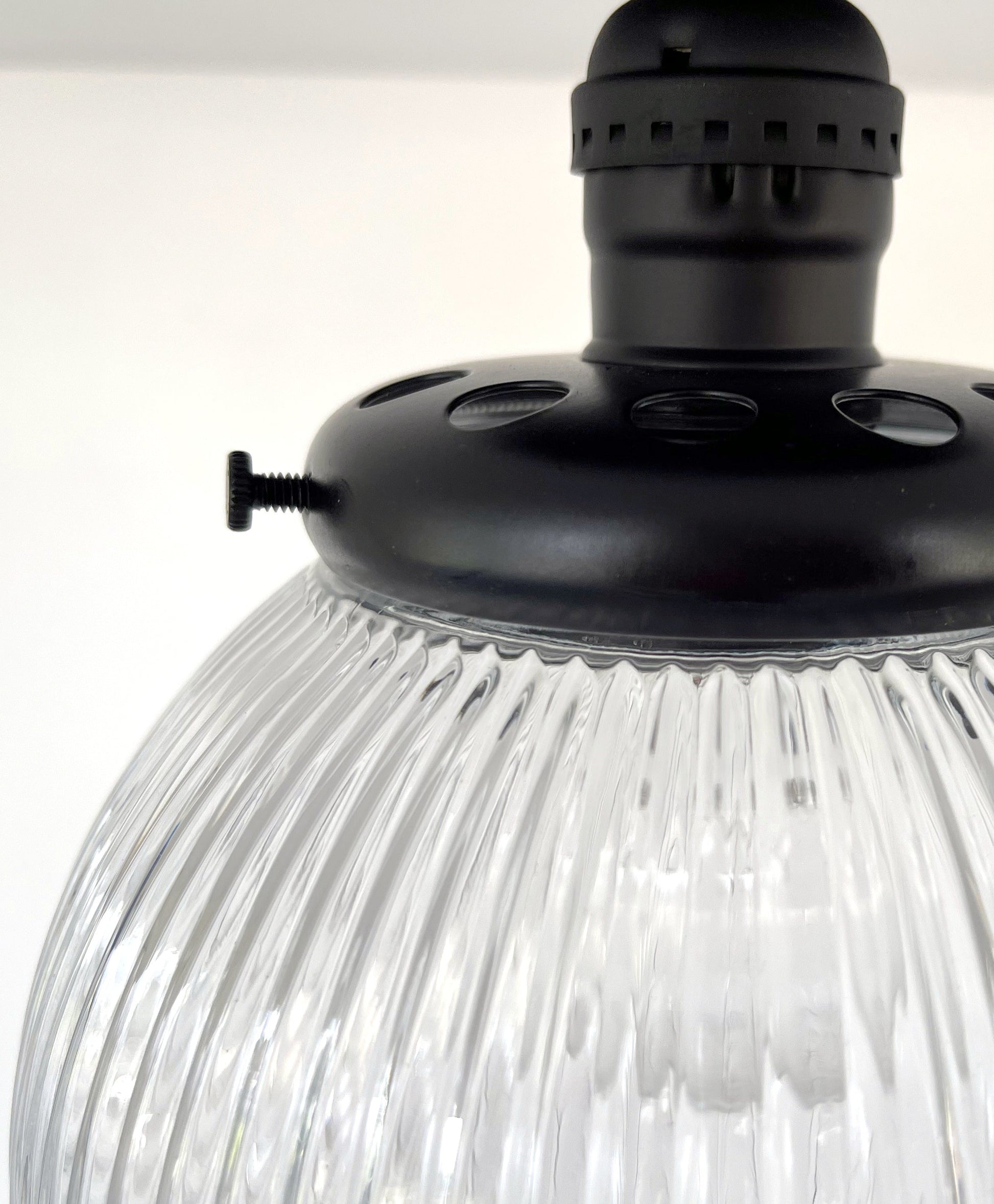 Modern Holophane Glass Ceiling Light