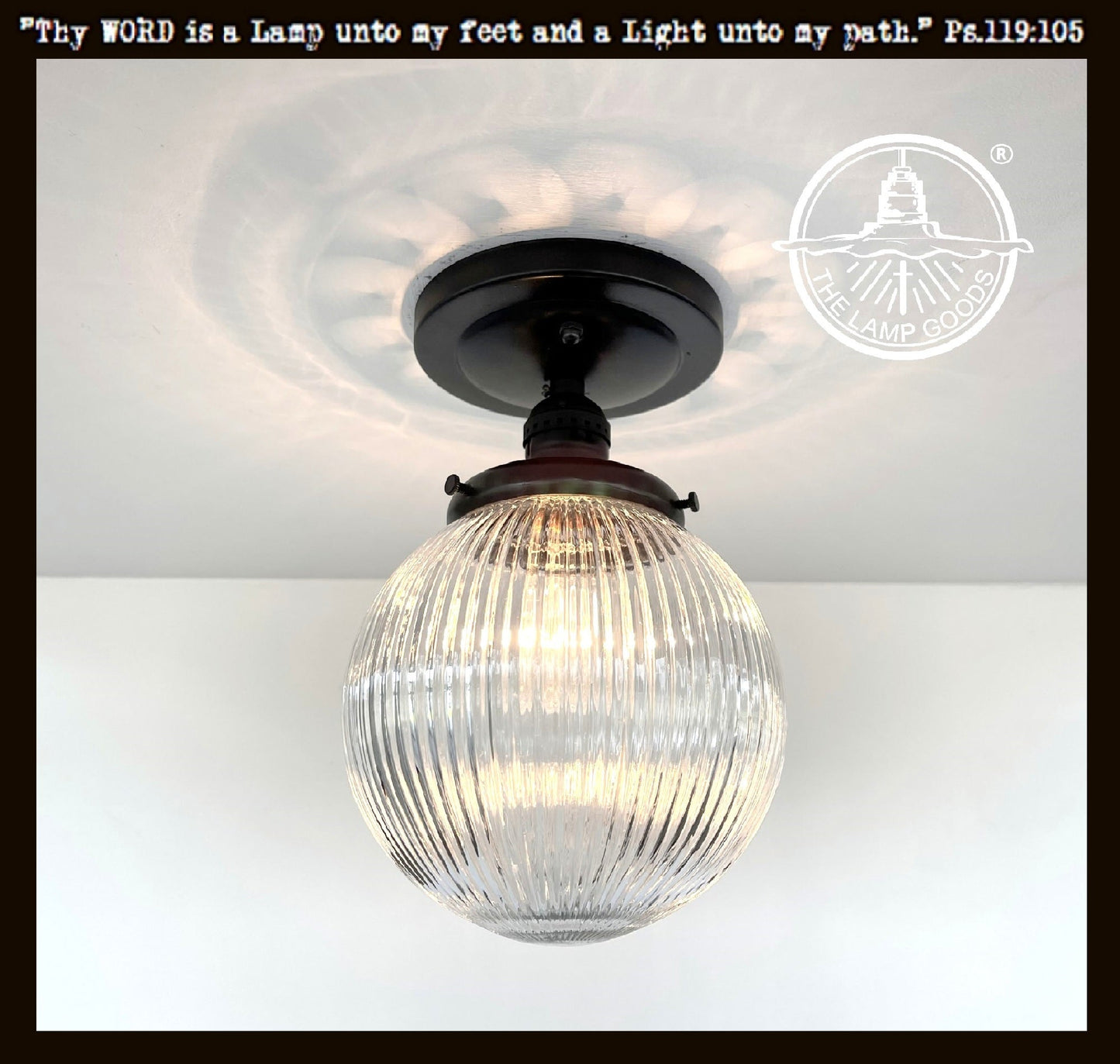 Modern Holophane Glass Ceiling Light