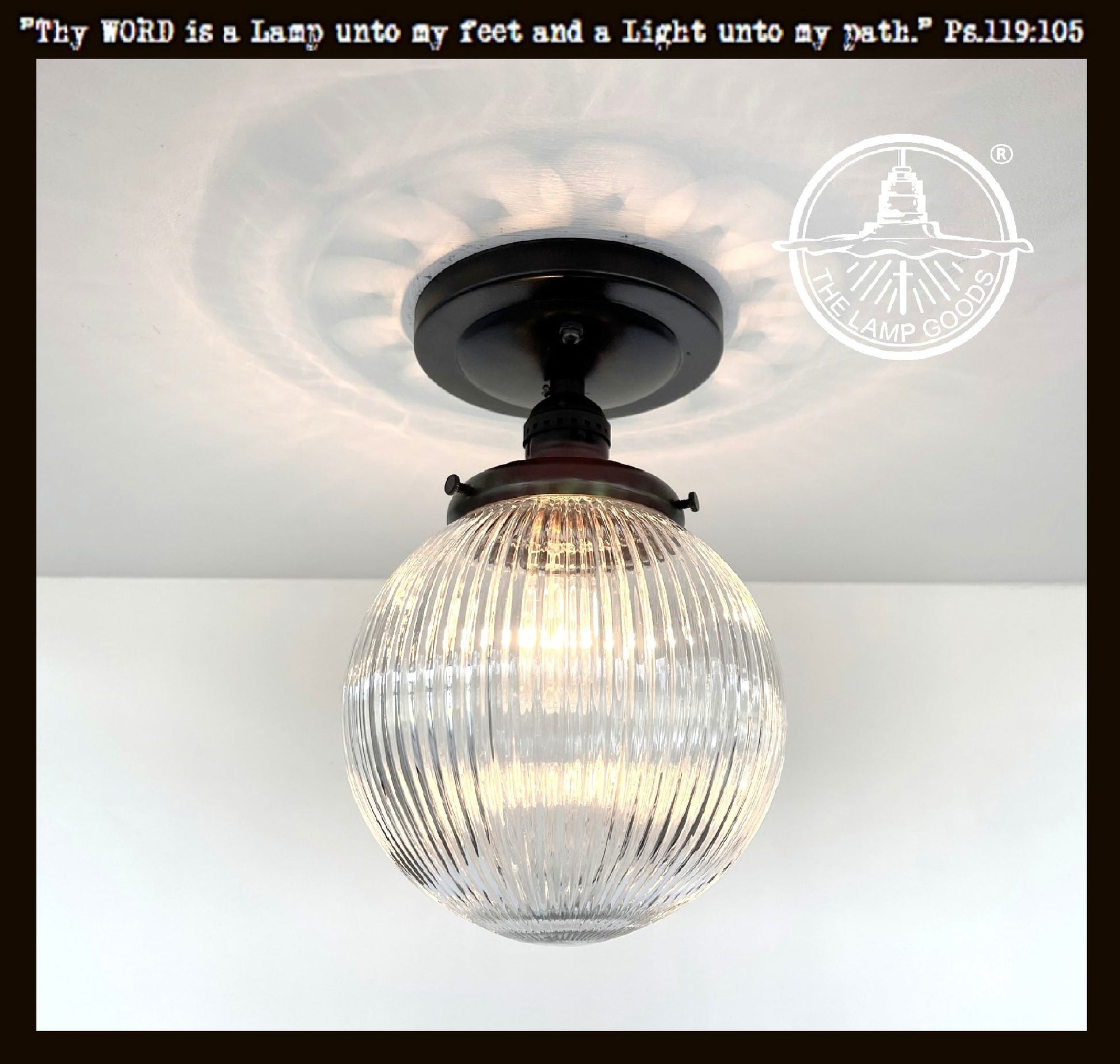 Modern Holophane Glass Ceiling Light