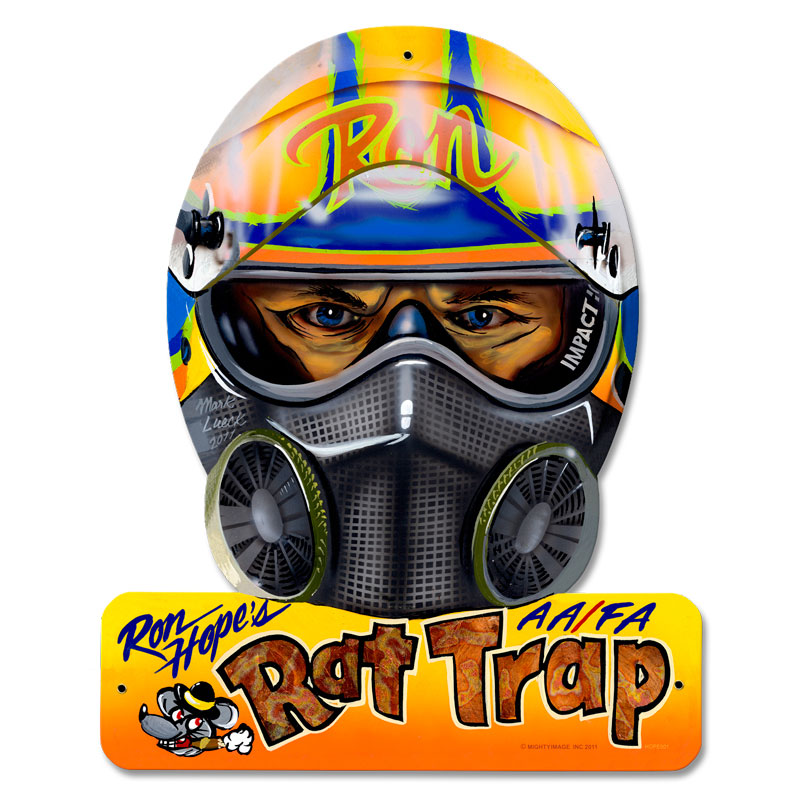 Rat Trap, Automotive, Helmet Metal Sign, 12 X 15 Inches