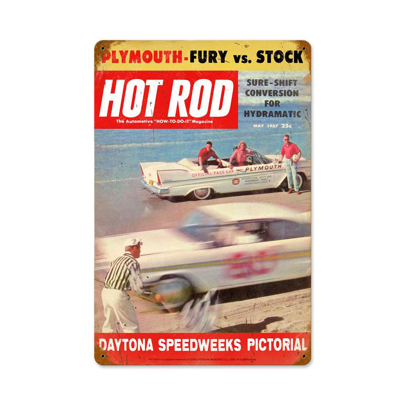 Daytona (May. 1957), Automotive, Vintage Metal Sign, 12 X 18 Inches