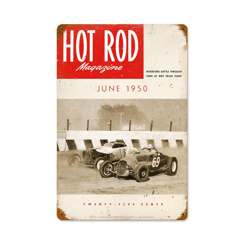 Track Roadsters (Jun. 1950), Automotive, Vintage Metal Sign, 12 X 18 Inches