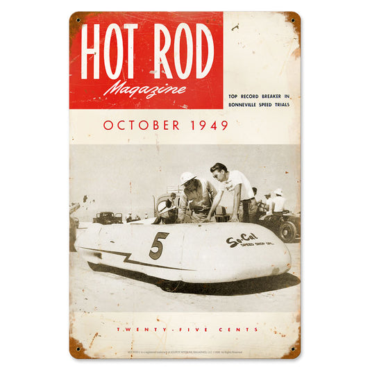 October 1949 Cover, Automotive, Vintage Metal Sign, 12 X 18 Inches