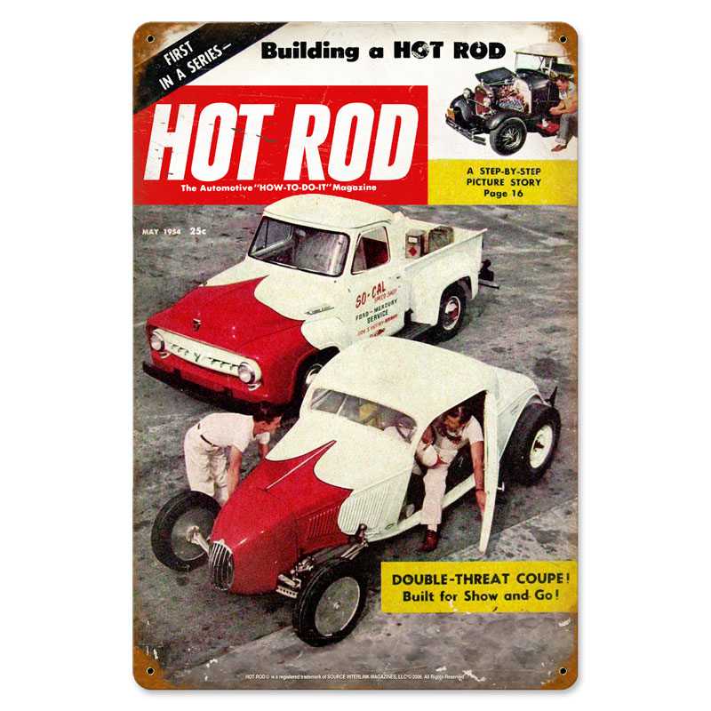 May 1954 Cover, Automotive, Vintage Metal Sign, 12 X 18 Inches
