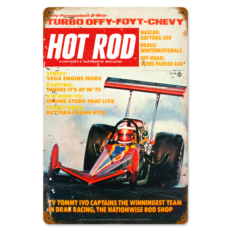 May 1975 Cover, Automotive, Vintage Metal Sign, 12 X 18 Inches