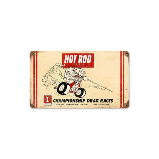 Hot Rod Riverside, Automotive, Vintage Metal Sign, 8 X 14 Inches