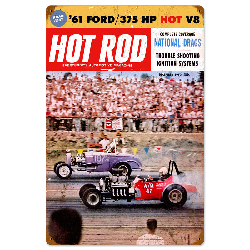 National Drags, Automotive, Vintage Metal Sign, 16 X 24 Inches