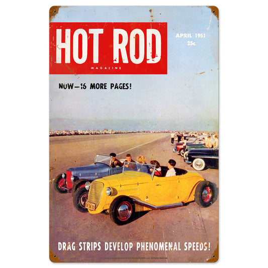 Drag Strips, Automotive, Vintage Metal Sign, 16 X 24 Inches