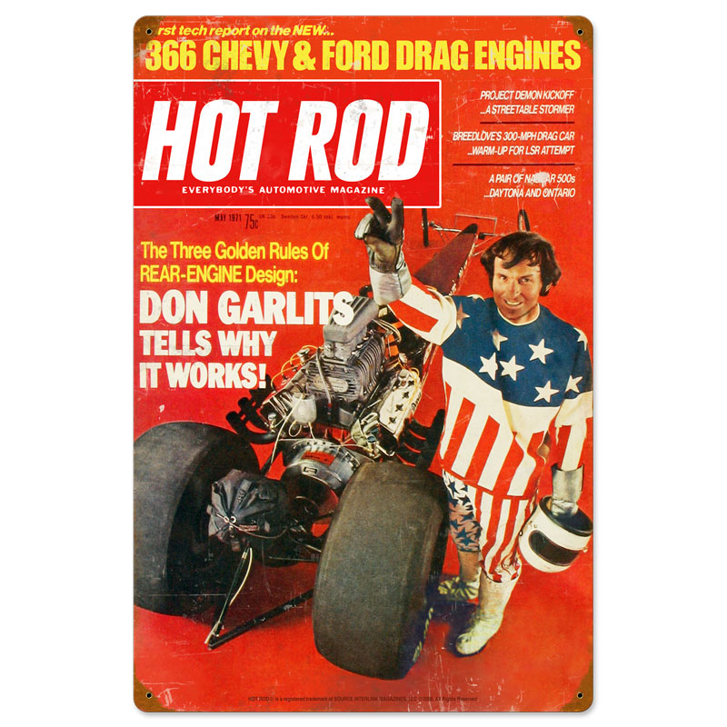 Garlits May 1971, Automotive, Vintage Metal Sign, 16 X 24 Inches