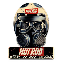 Where it all Began, Automotive, Helmet Metal Sign, 12 X 15 Inches